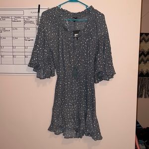 Off the shoulder long sleeve romper